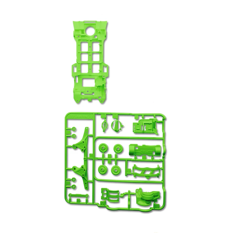 green CNC S2 шасси 95256/95248/95249 Изменить Запасных Запчасти для Tamiya по супер скидке мини 4WD гоночный автомобиль модель - Цвет: green