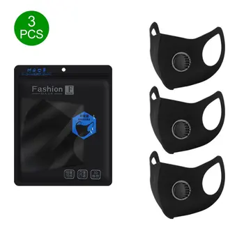 

3D Sponge Mask With Breathing Valve Washable Anti Air Dust And Smoke Pollution Mask With Adjustable Straps 1 Piece