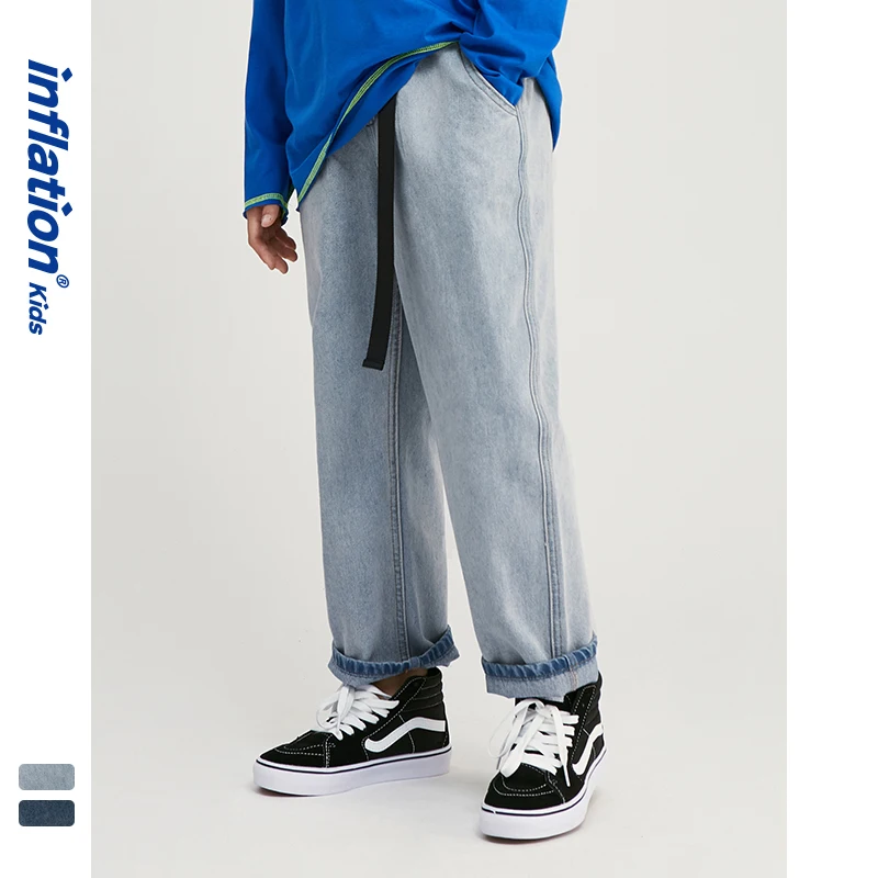 

INFLATION Kids 3T-7T Jeans Pants Elastic Waist Toddler Boy Jeans Streetwear Casual Loose Denim Pants Kids Jeans Trousers 20902SX