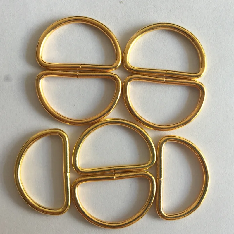 Metal D Rings Buckle Webbing Shackle Seamless Brass Hook Loop Strap Backpack DIY 