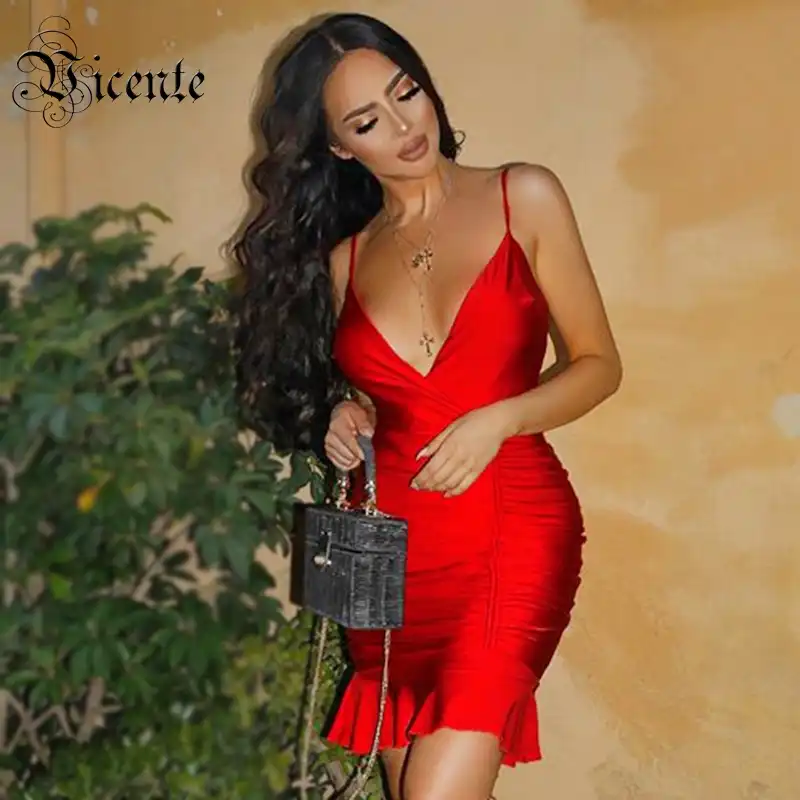 vestidos sexy vermelho