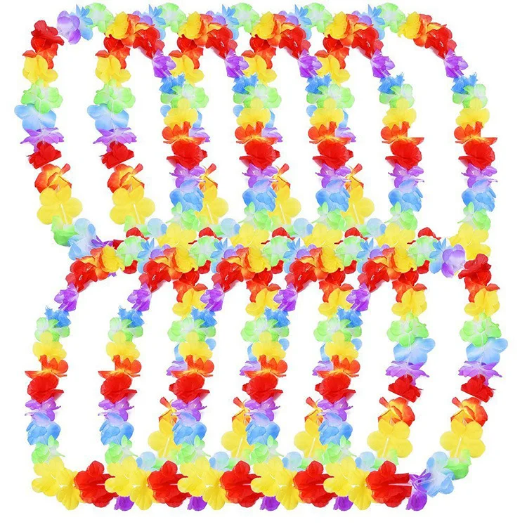 20 Uds hawaii Corona de Navidad decoración de la fiesta hawaiana guirnalda de flores artificiales collar luau torpil