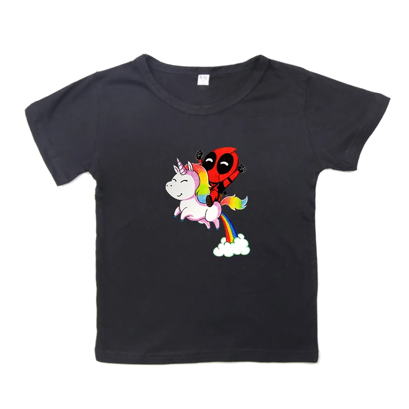 Deadpool T-shirt Kids Boys Girls Unisex Short Sleeve Tops T Shirts Children TShirts Casual Summer Funny Shirts Camisetas - Цвет: 2