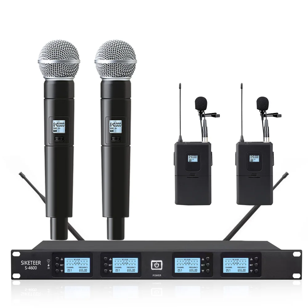 bluetooth microphone Professional UHF wireless microphone system handheld lavalier microphone home karaoke party stage microphone wireless dynamic microphone Microphones