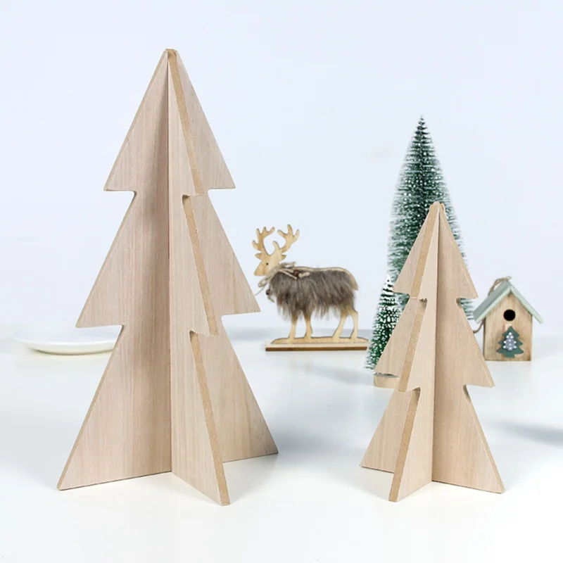 

INS DIY Wooden Splicing Tree For Christmas Simple Unique Christmas Tree Decoration 2020 New Year Gifts for Kids Home Party