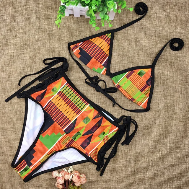 Kachi African Print  High Waisted Bathing Suit - Image 4