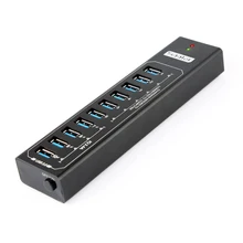 Sipolar Metal 10 портов usb 3,0 концентратор с 12V3A адаптер питания 2.4A usb зарядное устройство концентратор usb зарядная станция для ПК телефона ноутбука