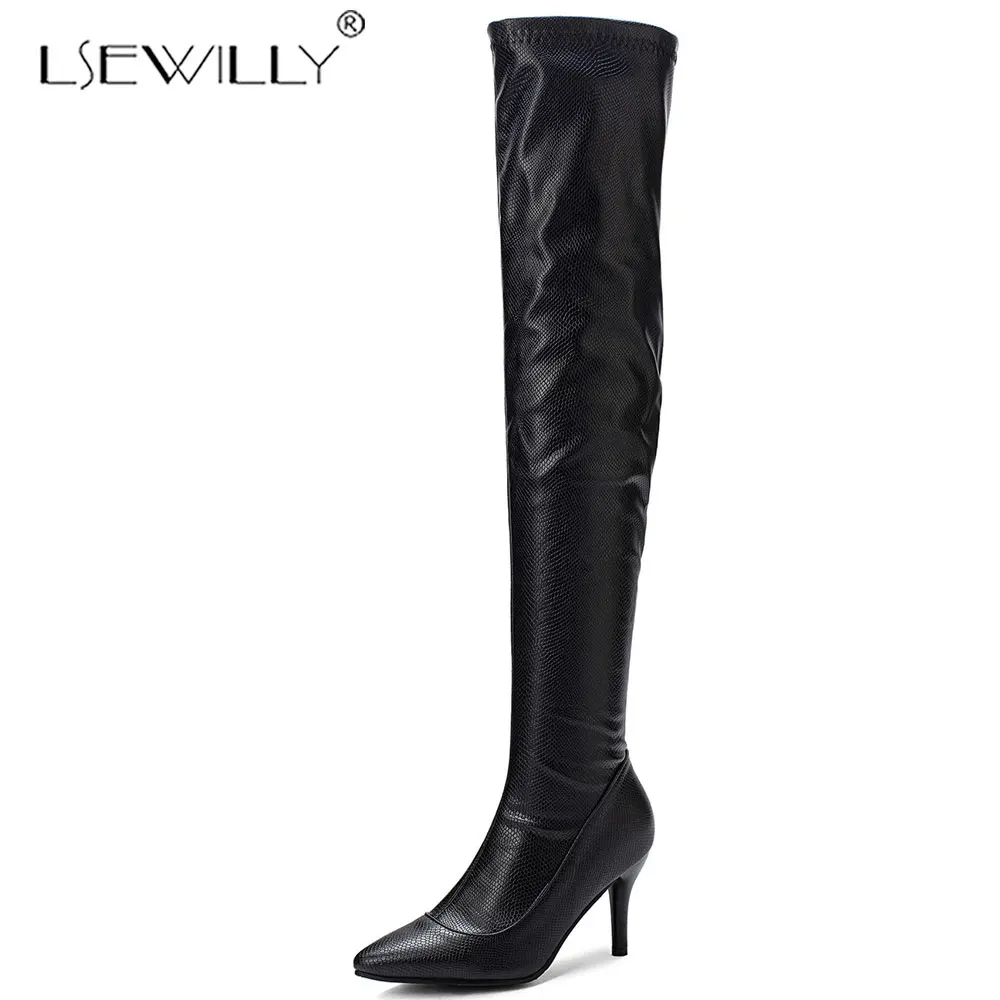 Lsewilly New Shoes Women Boots Snake High Heel Over the Knee Boots Sexy Female Autumn Winter Lady Shoes Thigh High Boots K142