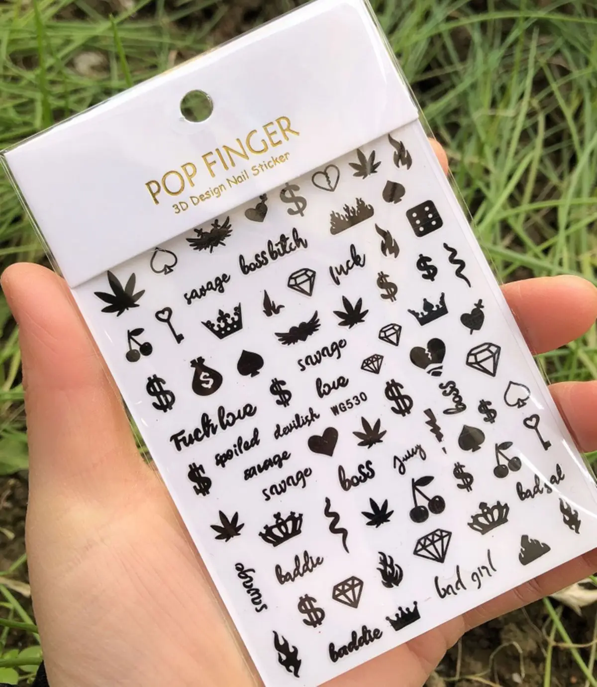 1PCS Multi-Color Laser Reflective Alphabet Nail Art Sticker Kit