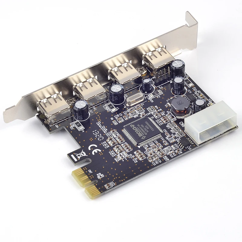 USB PCI-e адаптер PCI-e на 4 порта usb-хаб 2,0 адаптер расширения карты USB2.0 PCI e PCI express x1 конвертер Moschip
