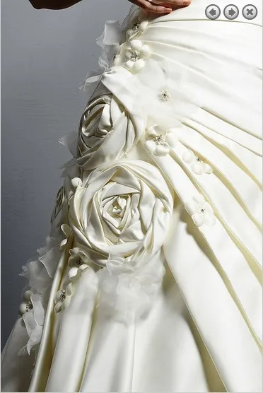 Casamento Сексуальное Милое сатиновое платье с цветами vestido de noiva renda Новое модное свадебное платье Свадебные платья