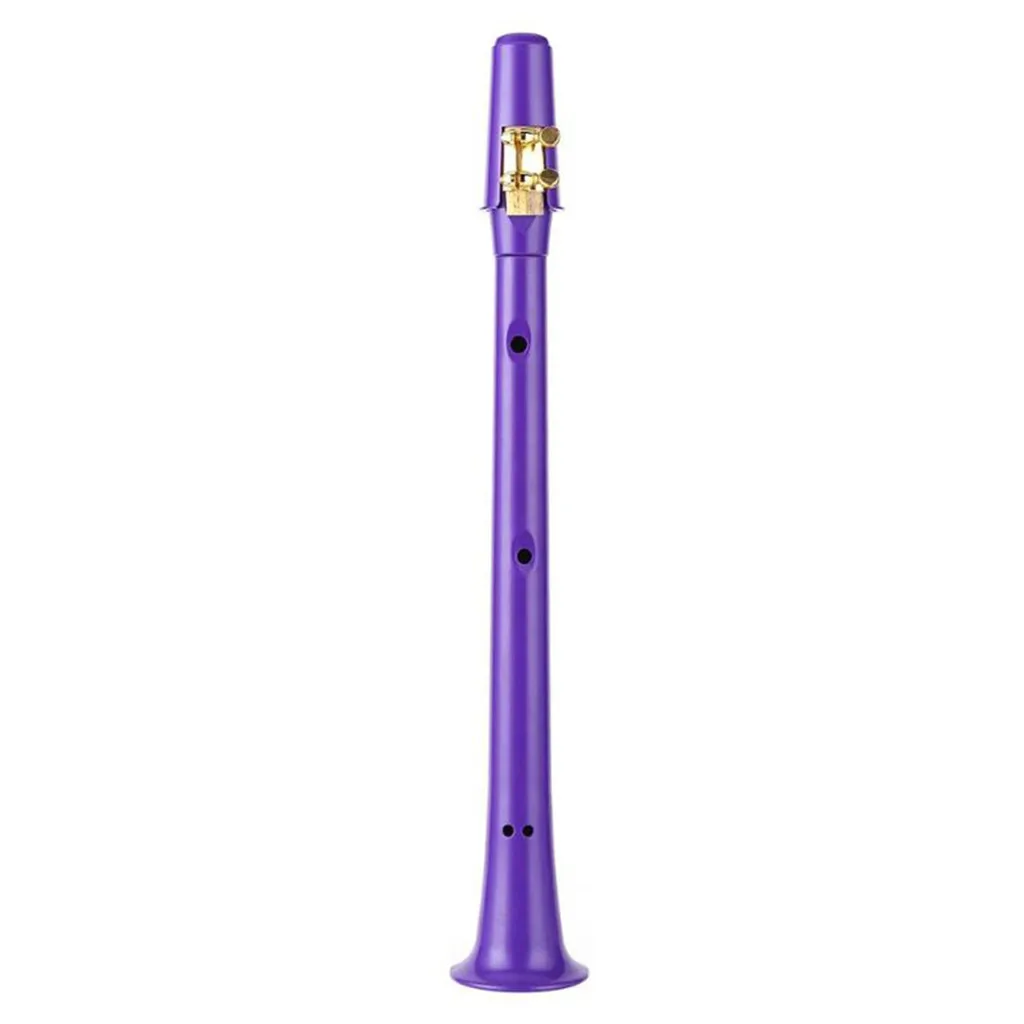 Фиолетовый Мини переносной саксофон с 11 отверстиями C карманом для ключей Sax деревянный духовой инструмент с сумкой - Цвет: Фиолетовый