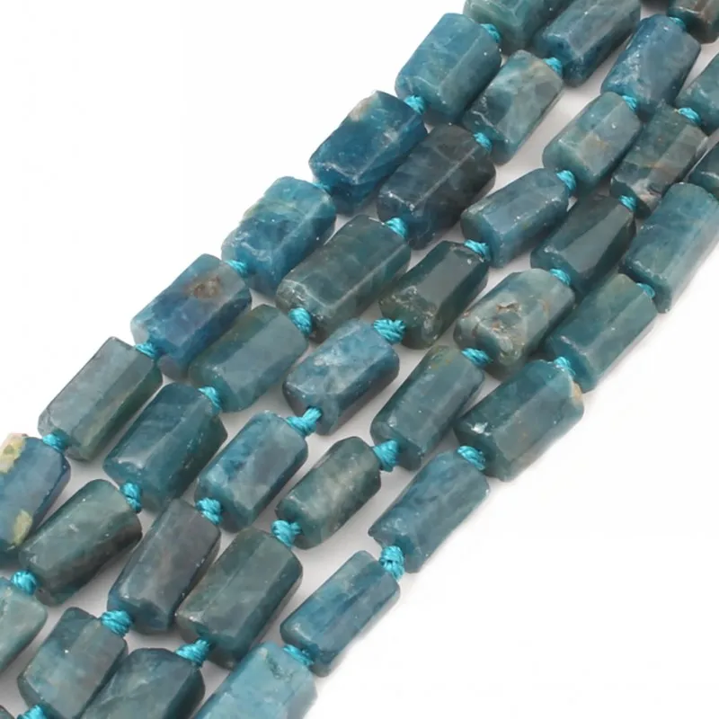 6*9mm Natural Faceted Blue Apatite Stone Beads Cylinder Loose Spacer For DIY Jewelry Making Bracelet Accessories 7.5'' | Украшения