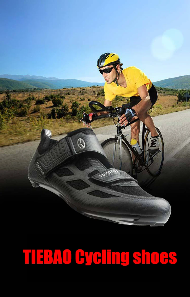 Tiebao велосипедная обувь добавить Педали Набор замки черные мужские кроссовки женские велосипед шоссейные гонки для верховой езды Sapatos De Ciclismo