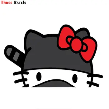 

Three Ratels FC363 HELLO KITTY Cute cartoon 3D Stickers for car road bike stickers decal