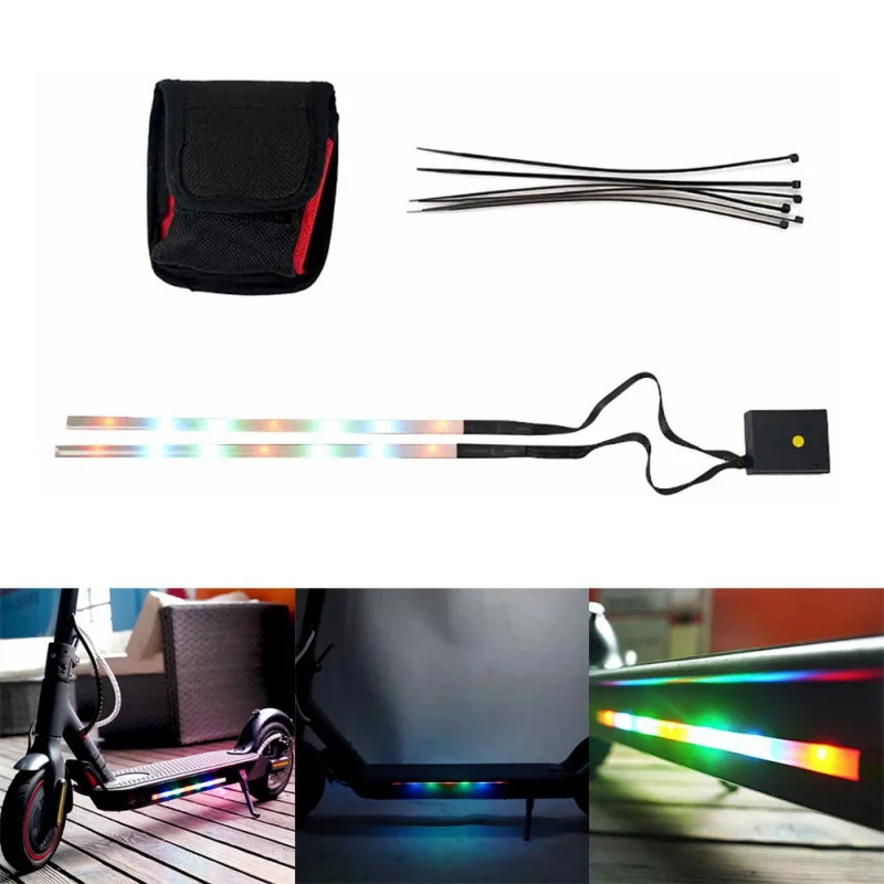 Electric Scooter Skateboard Night Light Colorful Foldable LED Strip Decorative Lamp For Xiaomi M365 Sport Tools Outdoor | Спорт и