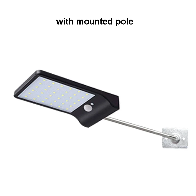 Black and Mount Pole Светодиодный уличный фонарь на солнечной батарее, уличный датчик, фонарь на солнечной батарее, настенный светильник, водонепроницаемый садовый декоративный светильник, светодиодный светильник s - Испускаемый цвет: Black and Mount Pole