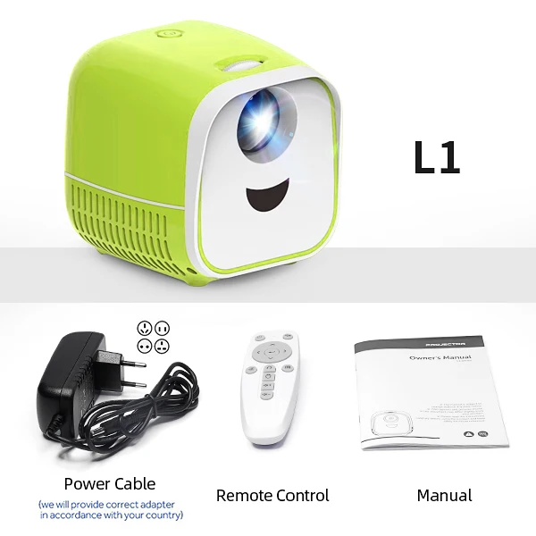ViviBright мини портативный карманный проектор L1, 1000 люмен, поддержка Full HD1080P, HDMI USB мини-проектор, домашний медиа плеер - Цвет: L1
