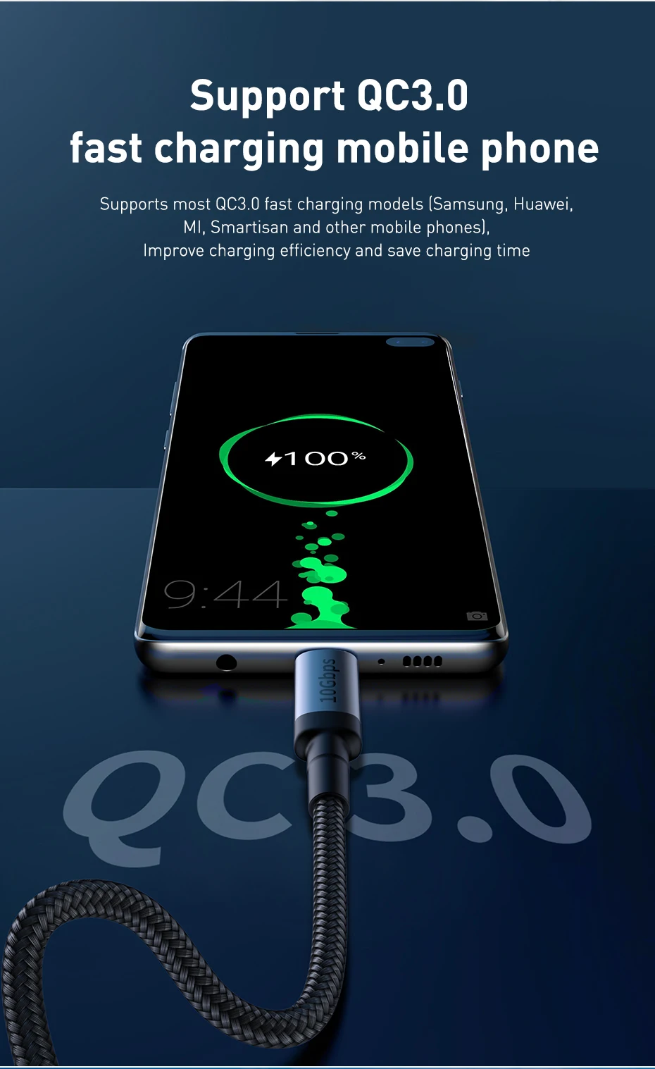 Baseus Кабель USB 3,1 type-C-USB C для MacBook 100 Вт PD Quick Charge 4,0 3,0 для samsung Note 10 S10 USBC USB-C шнур зарядного устройства