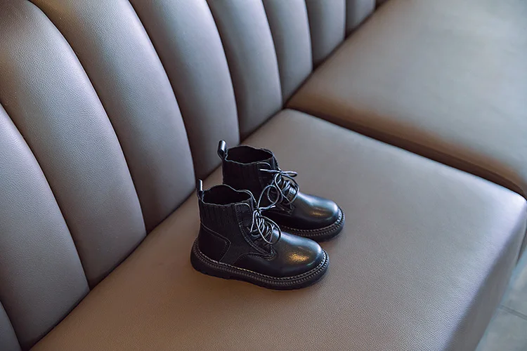 NEW Girls Leather Boots Boys Shoes Autumn Winter PU Leather Children Boots Fashion Toddler Kids Boots Warm Winter Boots