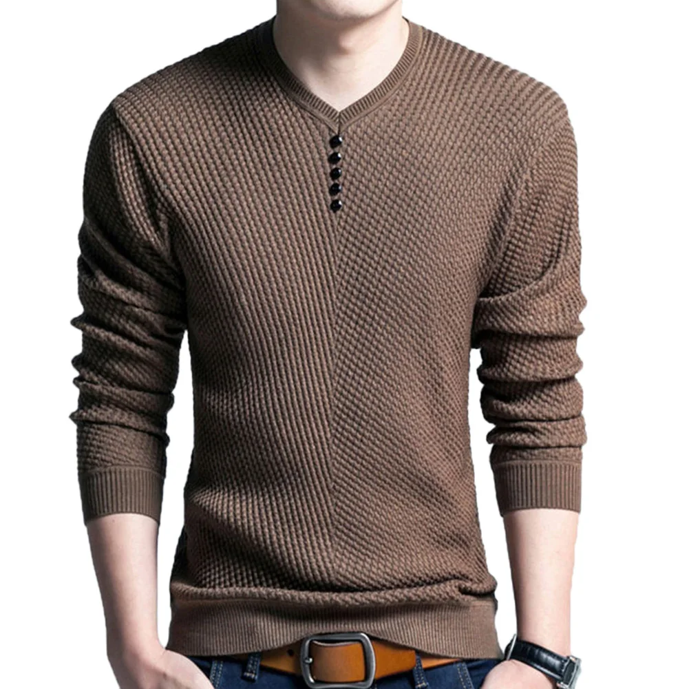 mens turtle neck Chic Autumn Winter Sweaters Men Solid Color V Neck Long Sleeve 2021 Pullover Knitted Pull Sweater Mens Sweaters  Male Knitwear crew neck sweater