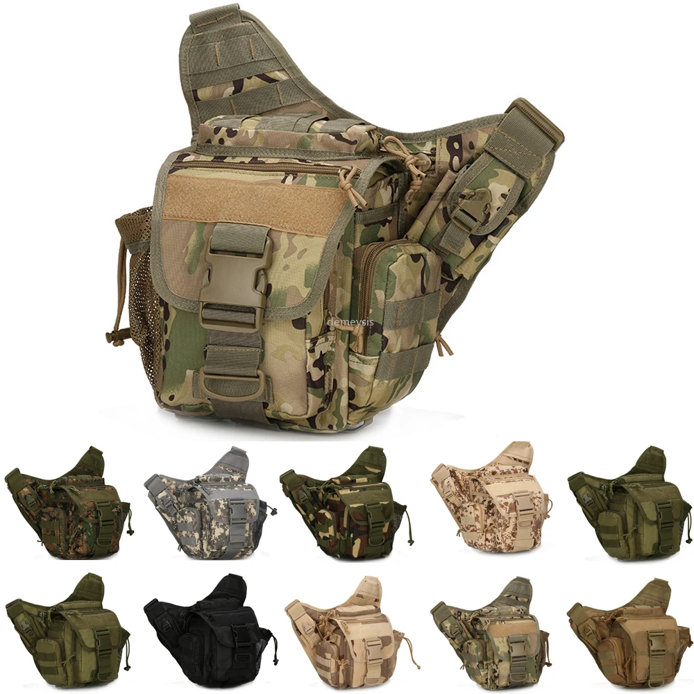 New Arrival  Outdoor Men Camouflage Tactical Bag Multi-Functional Camping Camera Bag Hunting Fishing Messenger B 