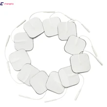 DHL 1000 шт./лот филировальная машина электродные накладки с кабелем для Массажер для всего тела аппарат для импульсной терапии pad 5*5 см