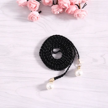 

Pearl Knited Belt New Womens Belt New Style Hemp Rope Braid Female Dress Belt LX9E