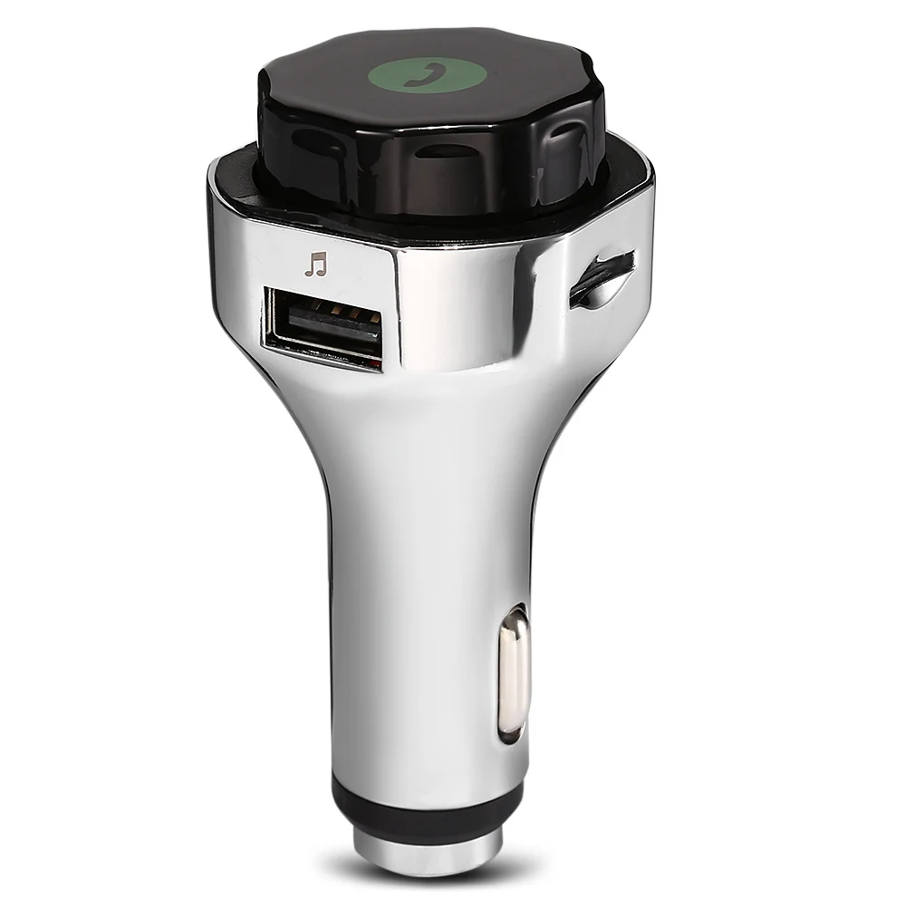 Автомобильный Bluetooth fm-передатчик Handsfree автомобильный комплект аудио MP3 плеер с 3.1A Быстрая зарядка двойной USB Автомобильное зарядное устройство AUX микрофон XM-66 - Название цвета: Серебристый