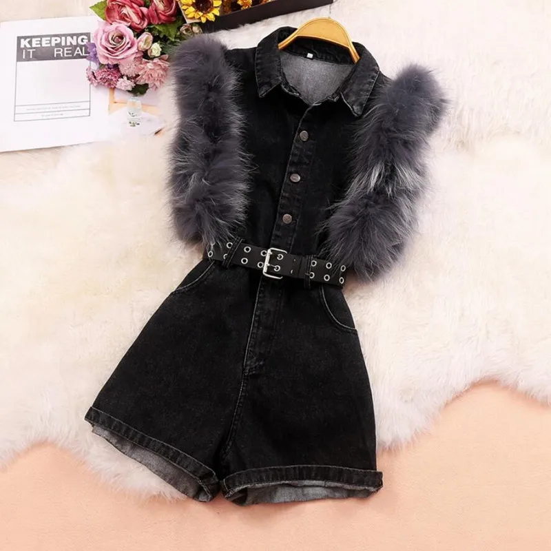 high-street-fur-stitching-jeans-overalls-shorts-new-autumn-women-single-breasted-slim-playsuits-denim-jumpsuit-q400