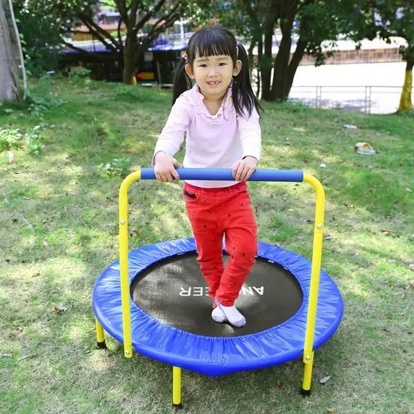 

Muted Fitness Trampoline Jumping trampolines with Adjustable Handrail for Indoor Jump Sports Adults Trampoline for children Kid