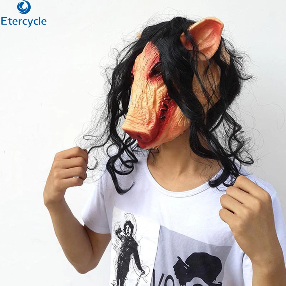 

Halloween scary mask horror Pig head Interesting mask For cosplay Interesting party Masquerade Adult gathering Character props
