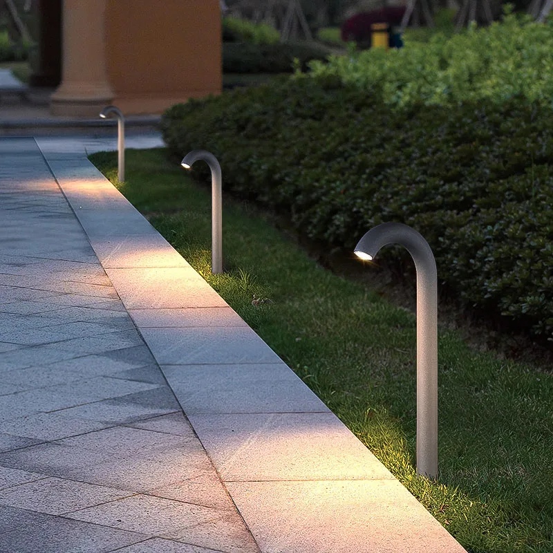 5W LED Jard&iacute;n C&eacute;sped L&aacute;mpara Simple Moderno Aluminio Exterior Impermeable Pasillo Patio Villa Paisaje Pilar C&eacute;sped L&aacute;mpara led lamp