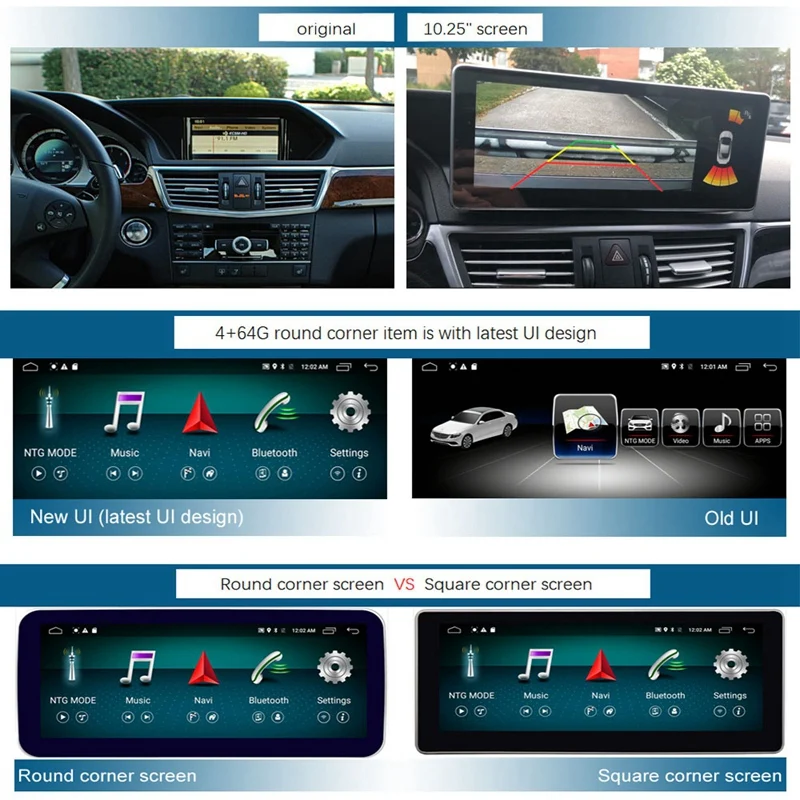 10,25 дюймов Android 8,1 6G+ 64G Автомобильный gps-навигатор мультимедийный плеер Bluetooth WiFi Дисплей для Mercedes Benz E Class W212 2009