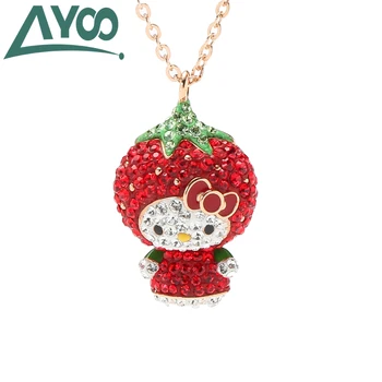 

AYOO High quality SWA high quality original cute cartoon cat DIY Necklace Pendant Fashion Female jewelry gifts