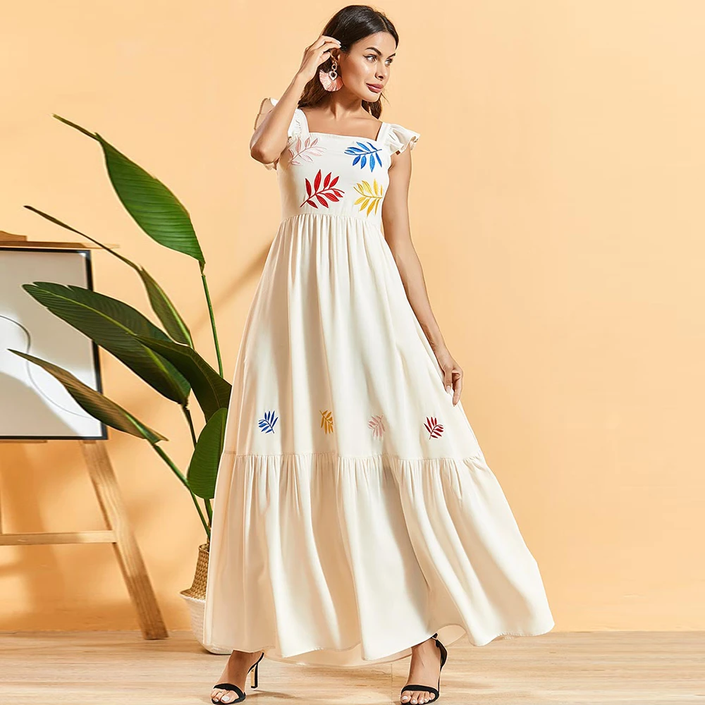 white strap maxi dress