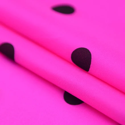 

Foundation black wave silk chiffon fabric 100% silk georgette silk dress light fashion designer fabric