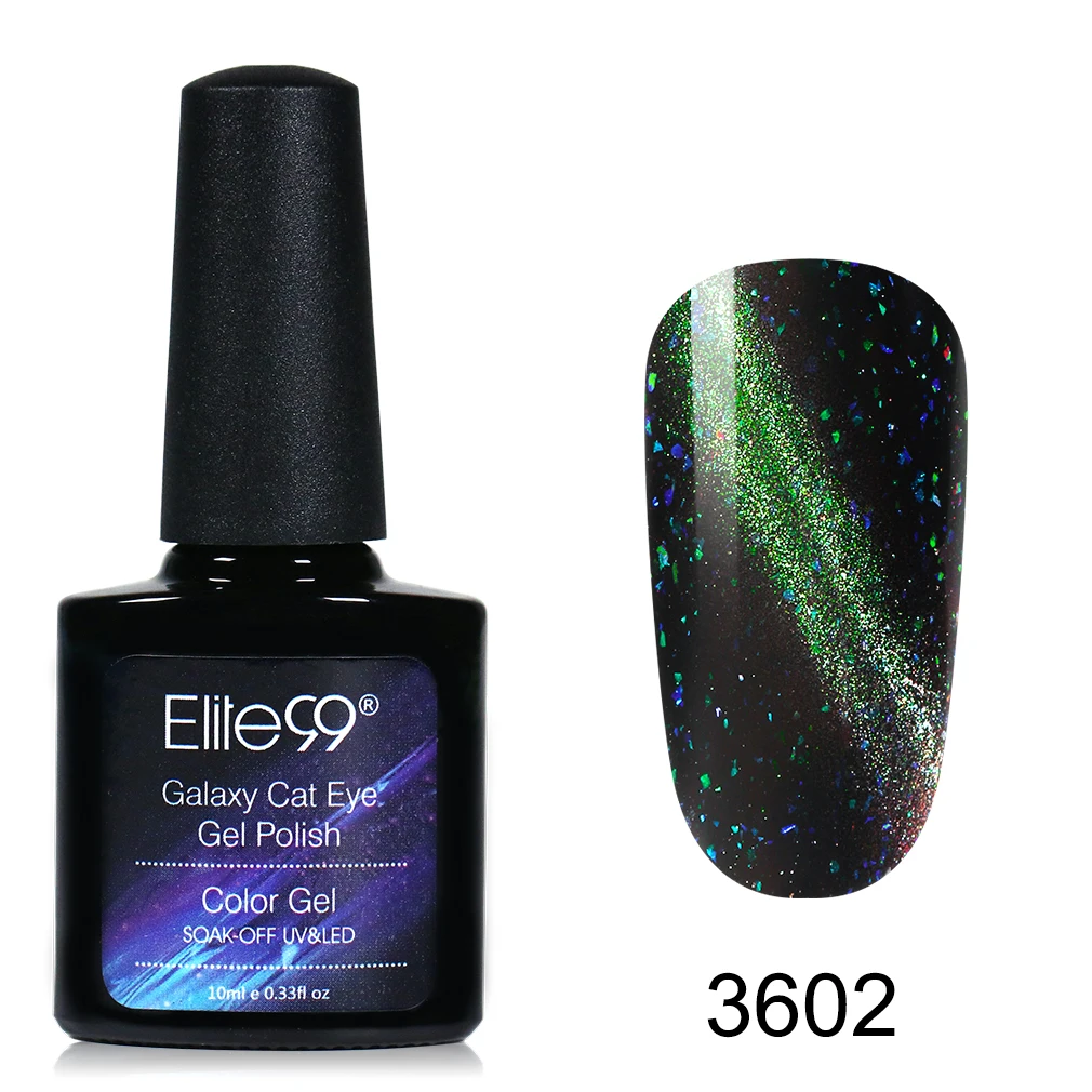 Elite99 10 мл Магнитный Galaxy кошачий глаз гель Лак Блеск для ногтей кошачий глаз гель лак для ногтей замачиваемый магнит палочка черная основа требуется - Цвет: 3602