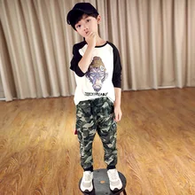 Осенний Детский комбинезон повседневные штаны для мальчиков свободные камуфляжные штаны для больших мальчиков утепленные модные детские шаровары