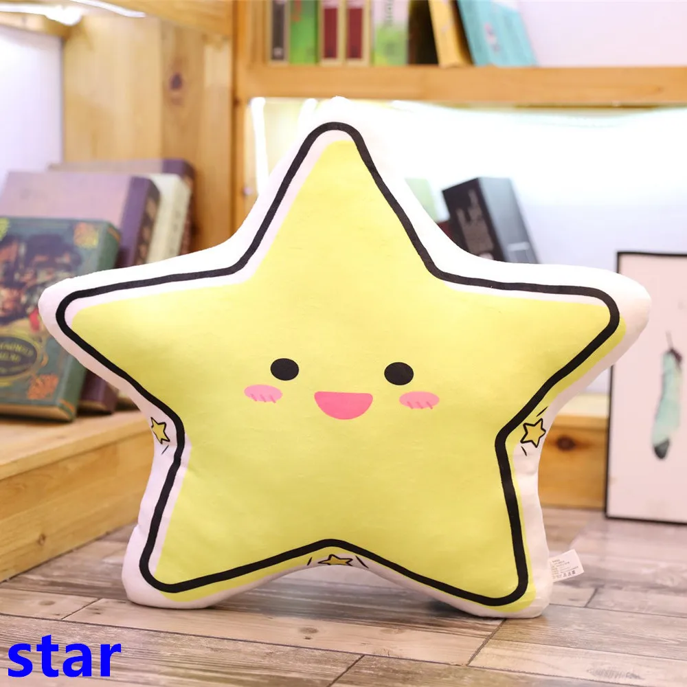 Kawaii плюшевая подушка для сна, облачная звезда, подушка в виде Луны, детская комната, Декор, природа, радужная Подушка, детские подарки на день рождения