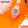 SANDA Fashion Sport Watch Women Transparent strap LED Digital Clock Ladies Electronic Watch Reloj Mujer Relogio Feminino 2009 ► Photo 2/6