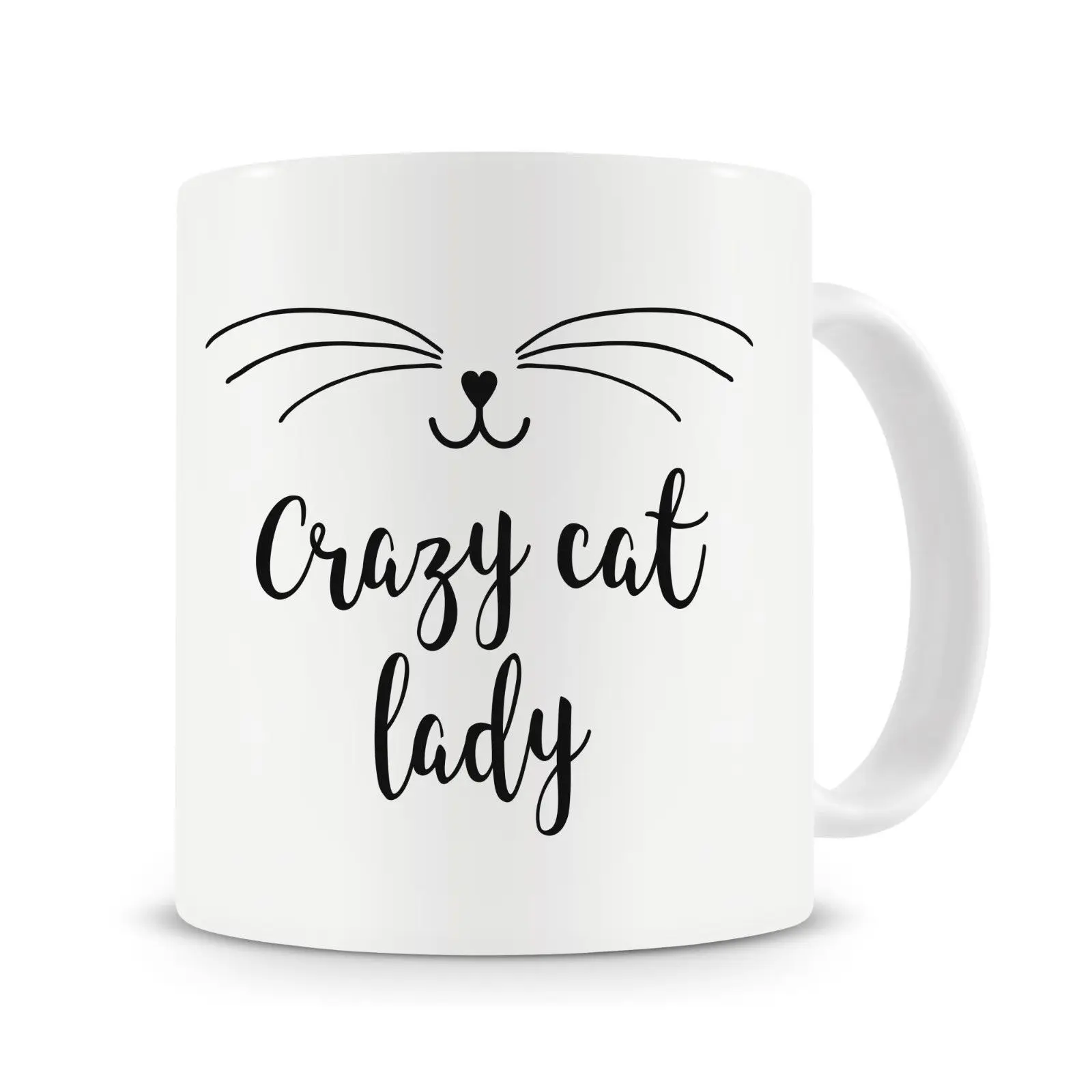 Сумасшедшая кошка леди кружка кошка любовник смешная кофейная кружка чашка с перемешиванием ложка кошка кружка для нее - Цвет: P1