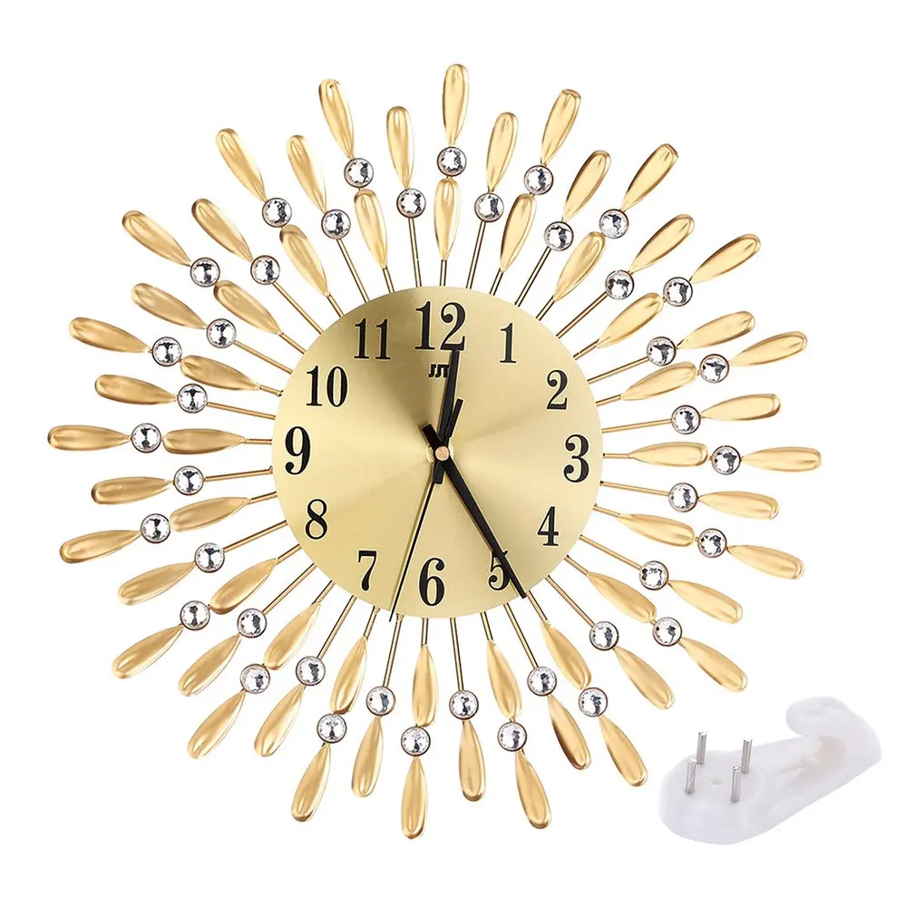 BZ442 European Style Quartz Movement Home Office Wall Clock Modern Flower Shape Aluminum Mirror Clock For Living Room