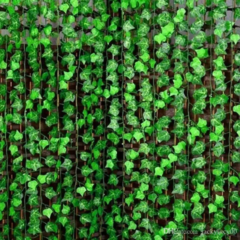 360 PCS like real artificial Silk grape leaf Rattan garland Green vine Ivy Indoor /outdoor home decor wedding christmas gift