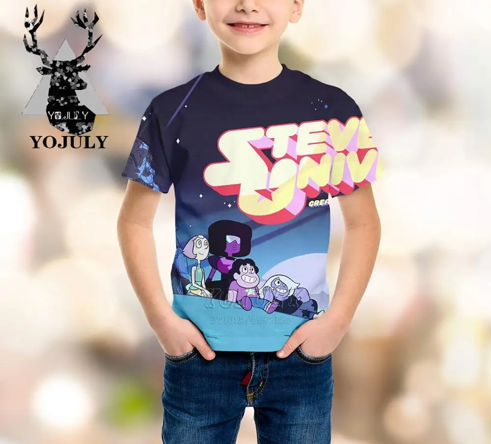 4 YOJULY/детская одежда футболка с 3D принтом Одежда для больших детей модные футболки для мальчиков и девочек, Стивен Вселенная Harajuku A385 - Цвет: 4