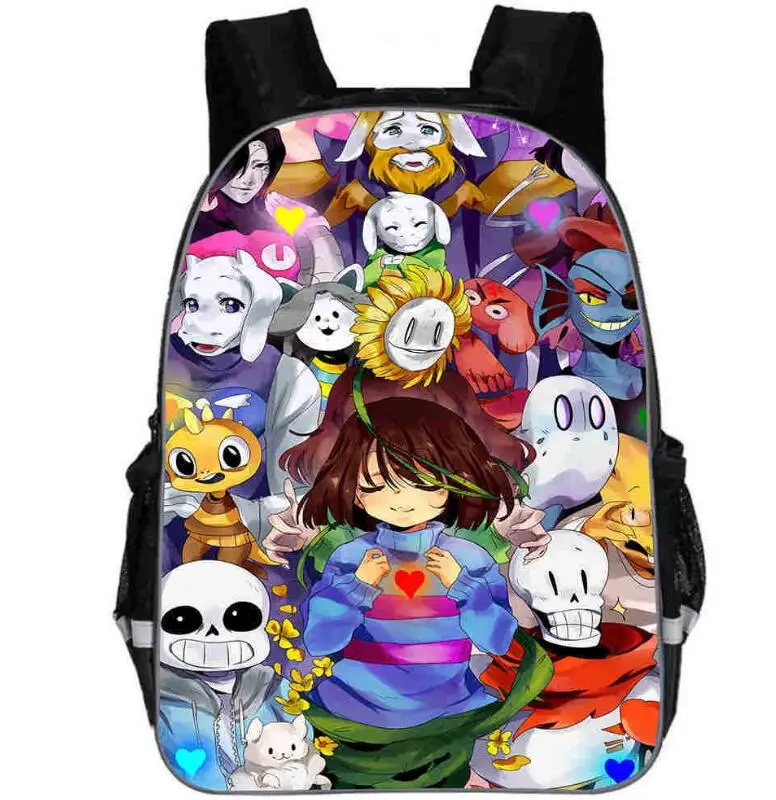 Undertale Backpack Boys School Bags Cartoon Back Pack Games Backpacks Fashion Bookbags for Children Kindergarten Mochilas - Цвет: photo color