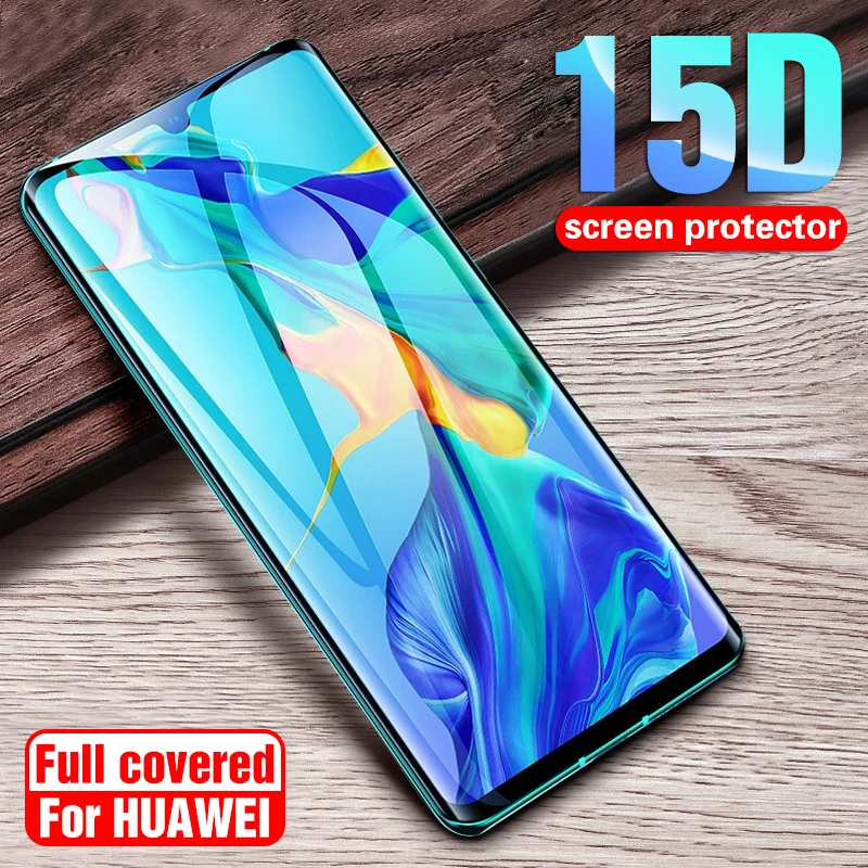 15D закаленное стекло для Huawei P30 Lite Pro полное покрытие защитное Mate 20 Защитная пленка