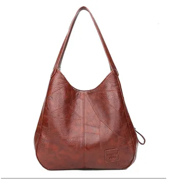 

Hobos Women Bags Leather Handbags Female Shoulder Hand Bag Lady Tote Soft Bag Vintage Bags For Woman Casual Feminina Sac Handbag