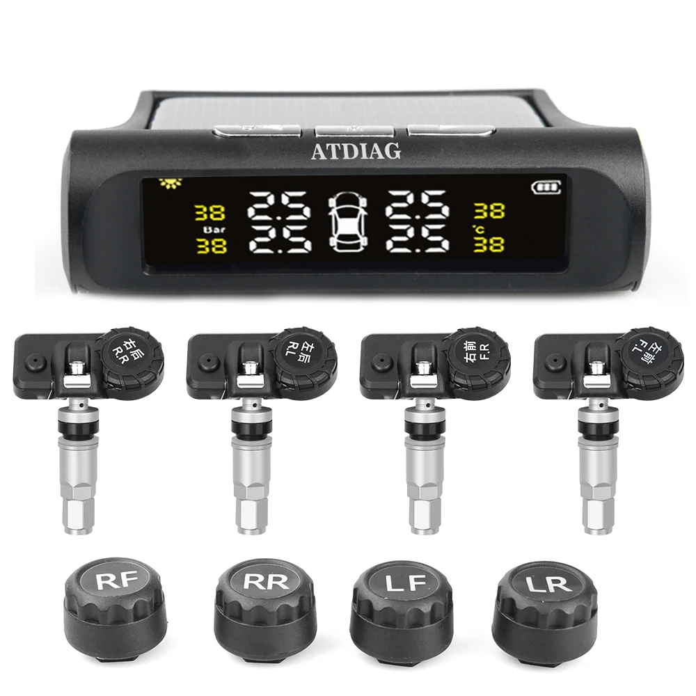 Smart Car TPMS Tyre Pressure Monitoring System Solar Power Digital LCD Display Auto Security Alarm Systems Tyre Pressure