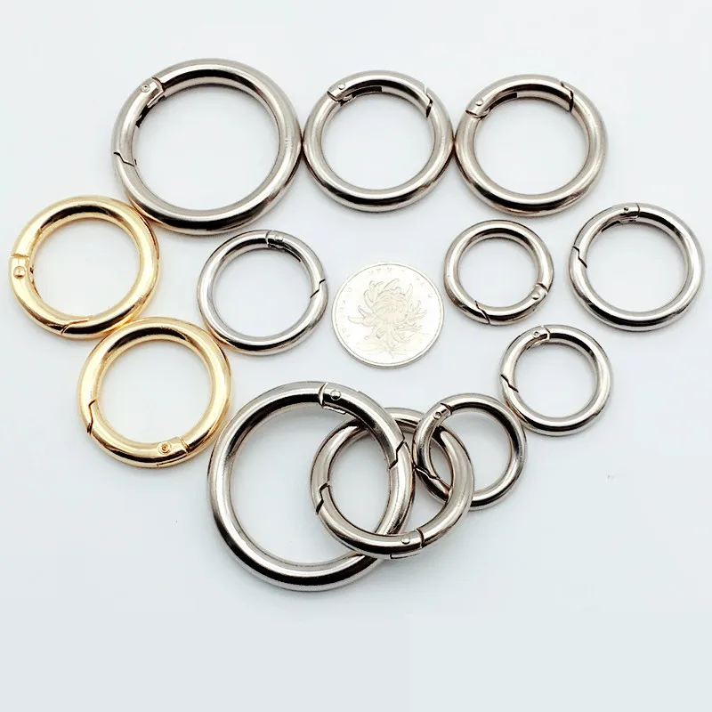 Pcs Keyring 18-48MM Openable Metal Spring Gate O Ring Leather